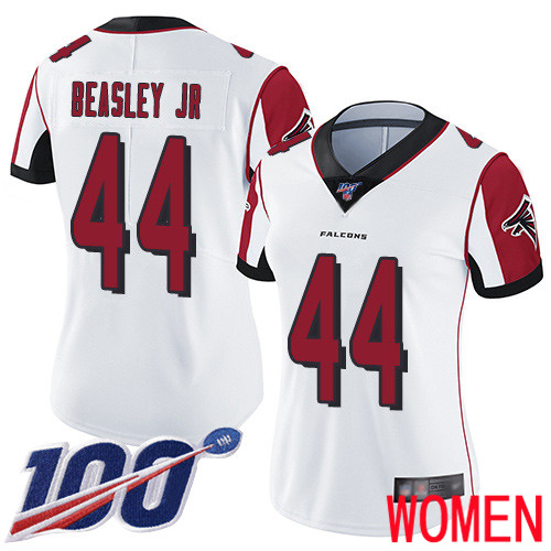 Atlanta Falcons Limited White Women Vic Beasley Road Jersey NFL Football 44 100th Season Vapor Untouchable